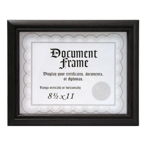 8 1/2x11 Black Wood Document Frame