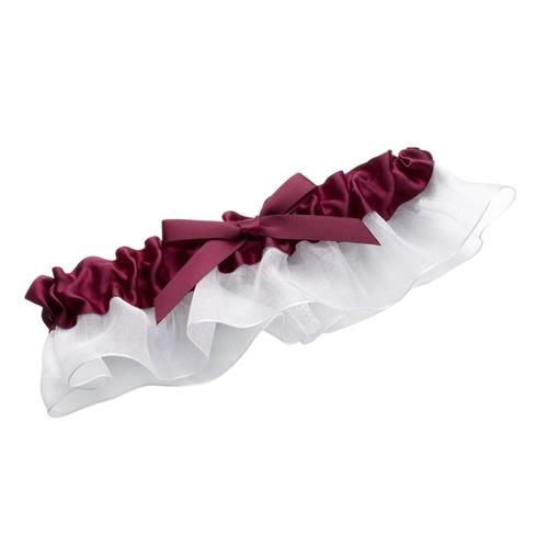 Plum Satin Garter