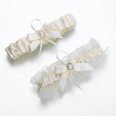 Set of 2 Ivory Pearl Garters