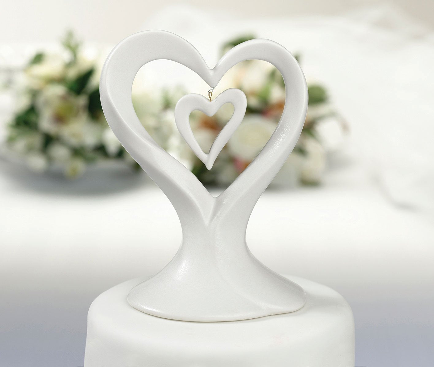Double Heart Porcelain Caketop