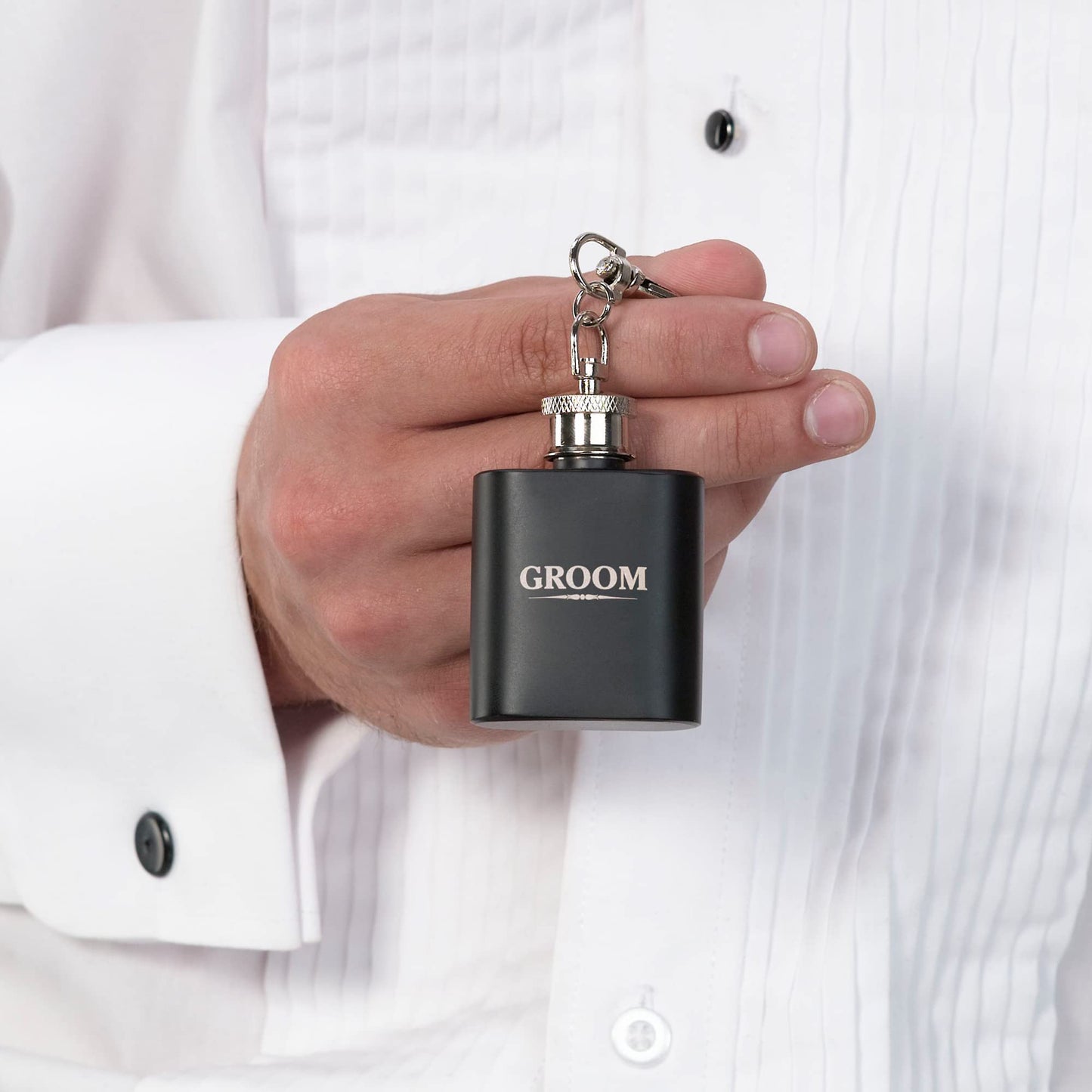 Groom Black Mini Flask