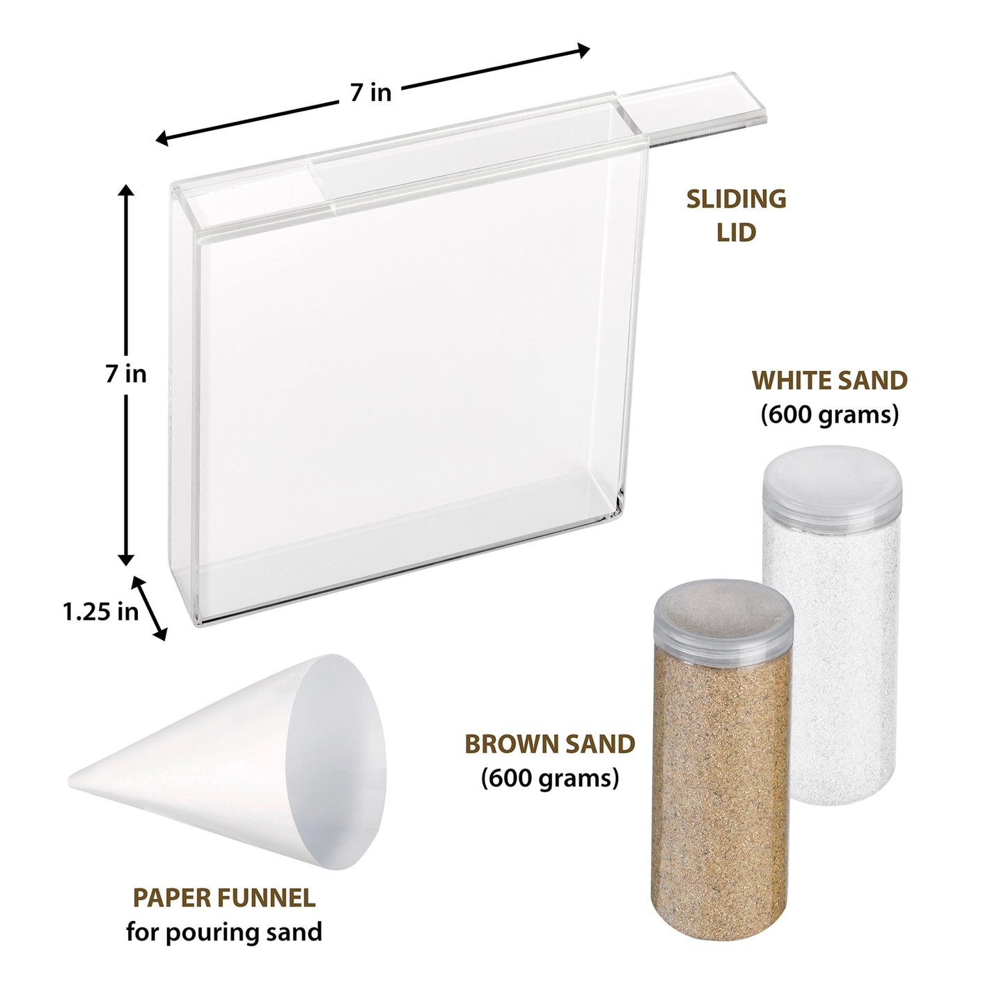 Acrylic Unity Sand Ceremony Set with 2 containers of Sand