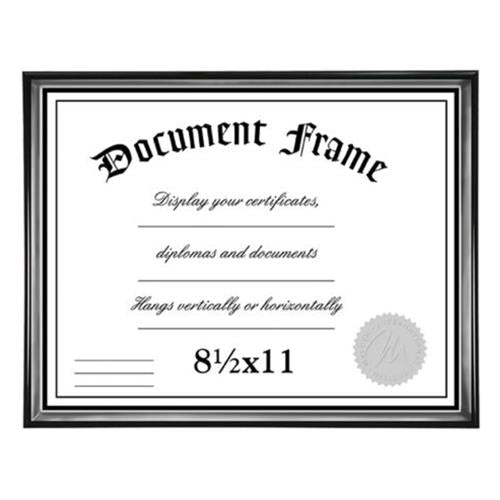 8 1/2x11 Black with Silver Certificate