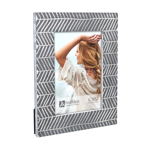 5x7 Chevron - Grey & White