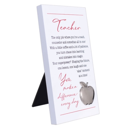 Teacher Reflection Sign White