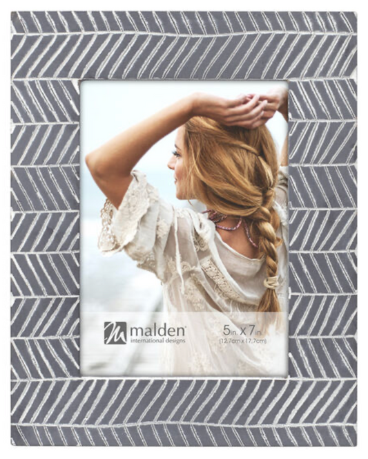 5x7 Chevron - Grey & White