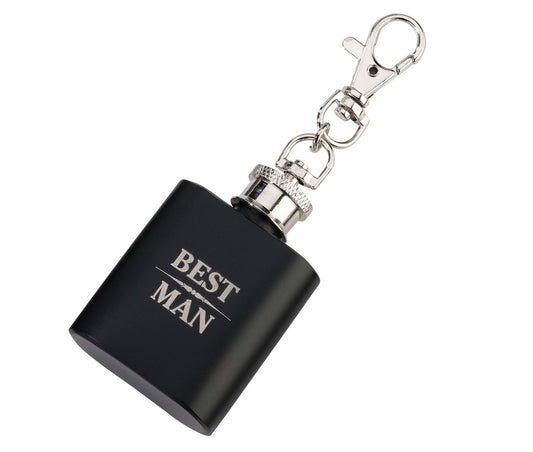 Best Man Black Mini Flask