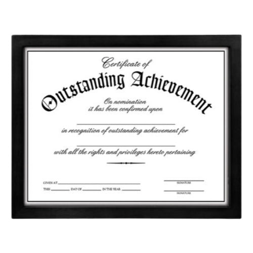 8 1/2x11 Certificate Black