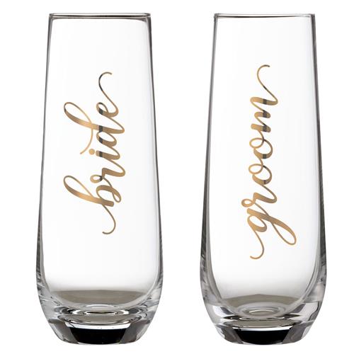 Bride & Groom Champagne Glass Set